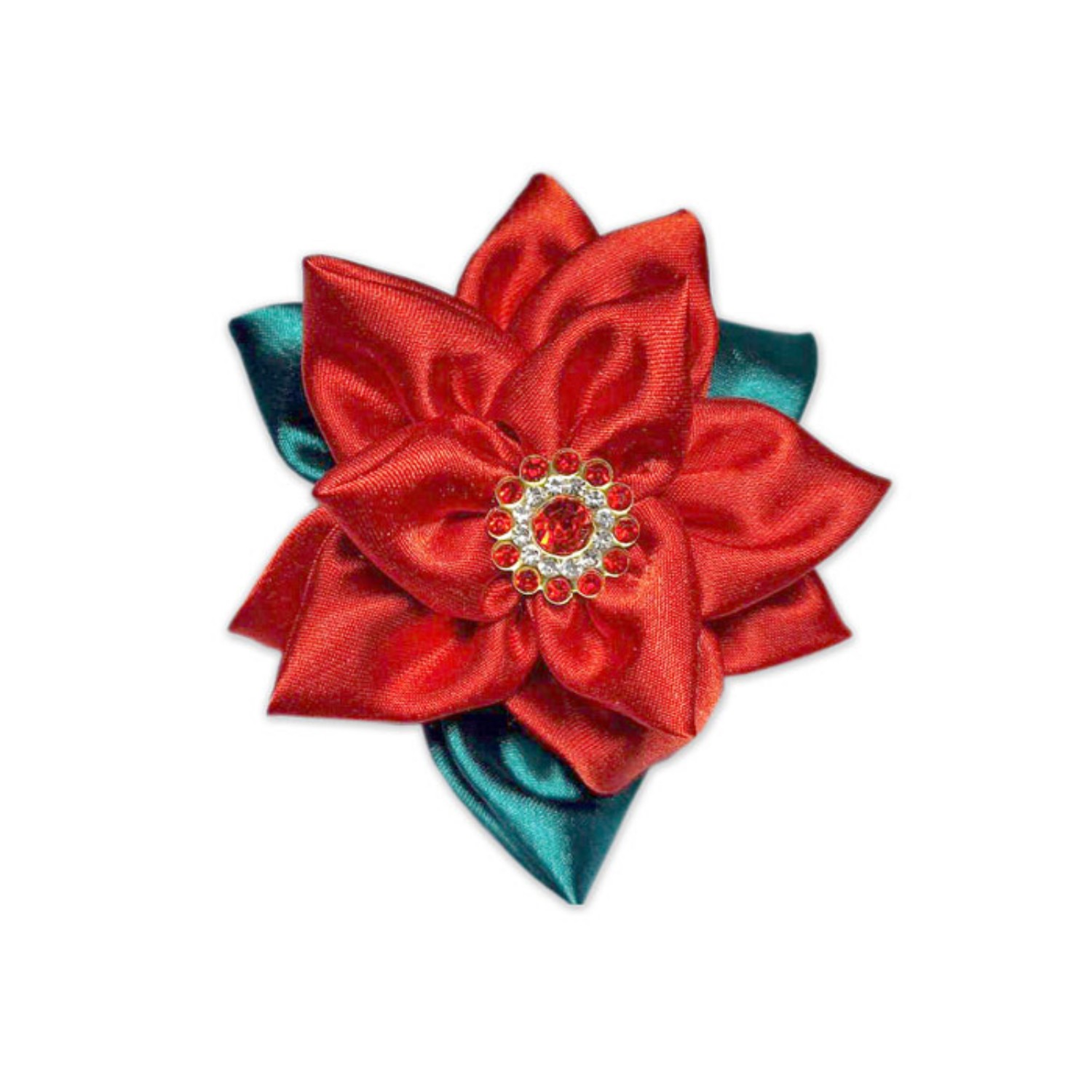 Hårpynt Poinsettia , 7x7cm, håndlaget - 241224