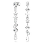 Swarovski øredobber Mesmera Asymmetrical design, Mixed cuts, Long, White, Rhodium plated - 5661687