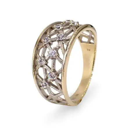 Gullring  gult gull 14 kt med zirkonia - 593717 Gullring  gult gull 14 kt med zirkonia - 593717