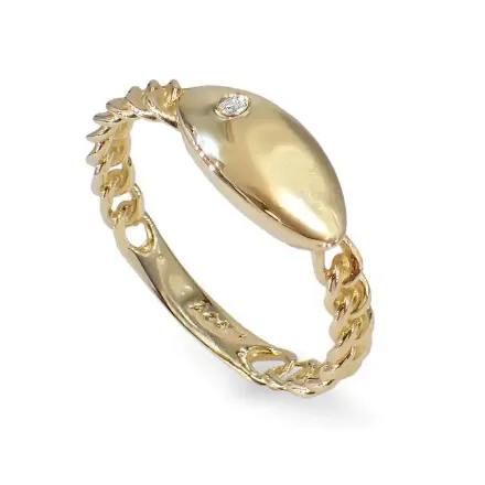 Gullring i 14kt med diamanter 0.015 ct W-Si - BUR646868 Gullring i 14kt med diamanter 0.015 ct W-Si - BUR646868