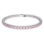 Swarovski armbånd Matrix Tennis bracelet Round cut, Pink, Rhodium plated - 5648931