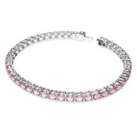 Swarovski armbånd Matrix Tennis bracelet Round cut, Pink, Rhodium plated - 5648931