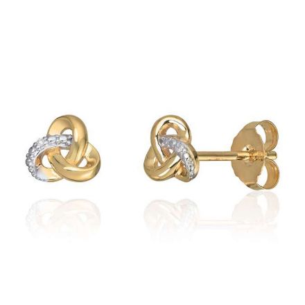 Diamant øredobber i gult gull med diamanter 0,005 ct W-Si - 47632 Diamant øredobber i gult gull med diamanter 0,005 ct W-Si - 47632