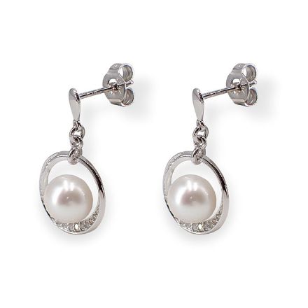 Gulløredobber i 14kt gull med diamanter 0,09 ct og Akoya perle 8 mm - bur721149 Gulløredobber i 14kt gull med diamanter 0,09 ct og Akoya perle 8 mm - bur721149