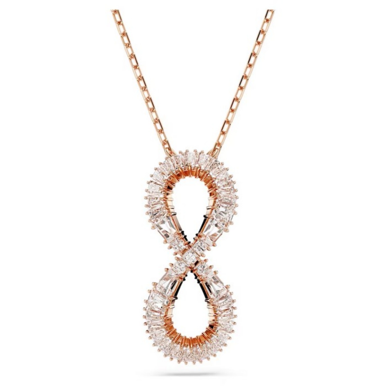 Hyperbola Infinity, White, Rose gold-tone plated - 5677623