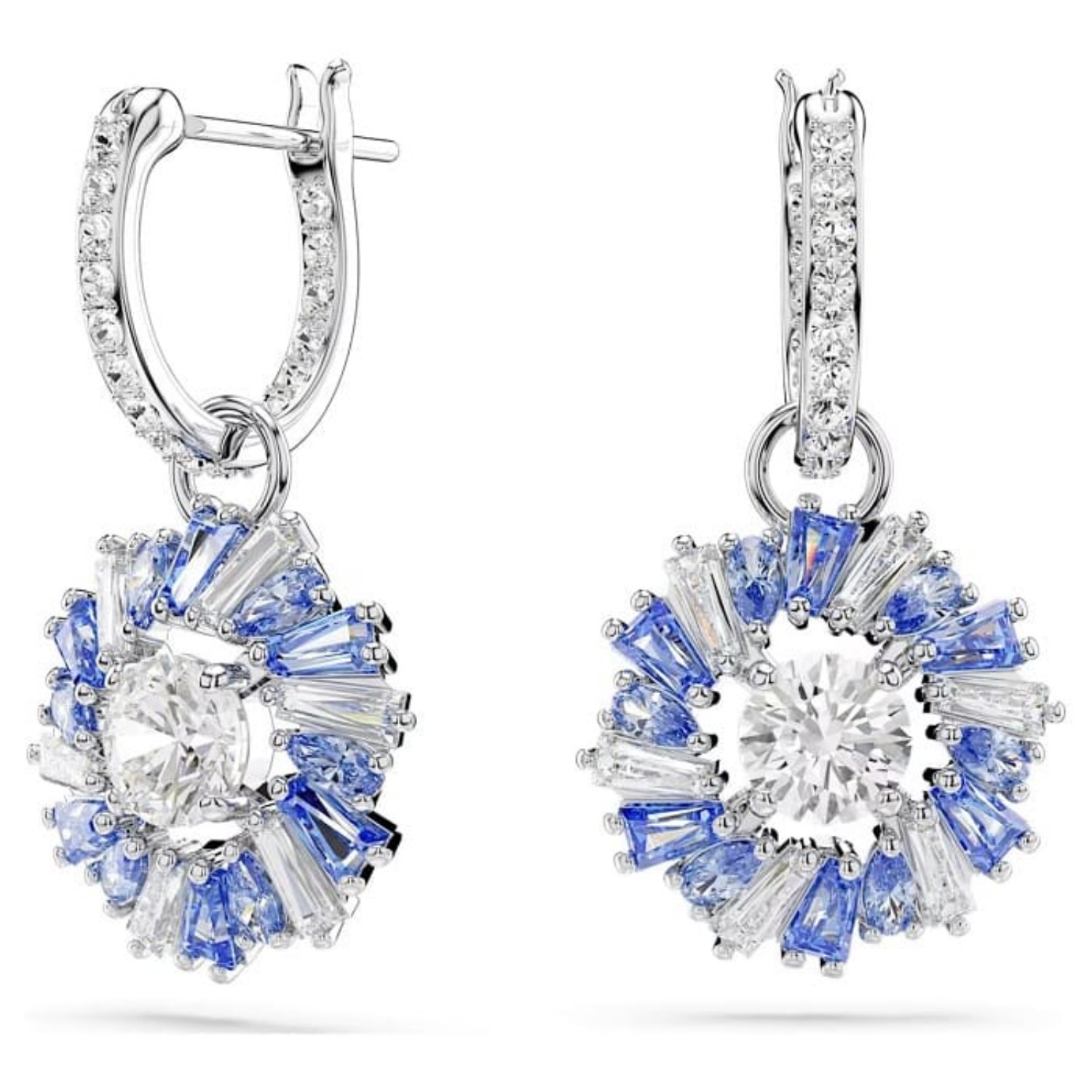 Swarovski øredobber Idyllia drop earrings Flower, Blue, Rhodium plated - 5680016