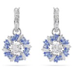 Swarovski øredobber Idyllia drop earrings Flower, Blue, Rhodium plated - 5680016