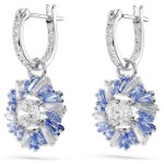 Swarovski øredobber Idyllia drop earrings Flower, Blue, Rhodium plated - 5680016