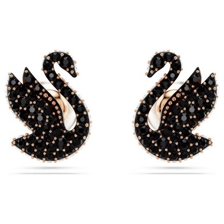 Swarovski øredobber Swan stud, Black, Rose gold-tone plated - 5684608 Swarovski øredobber Swan stud, Black, Rose gold-tone plated - 5684608