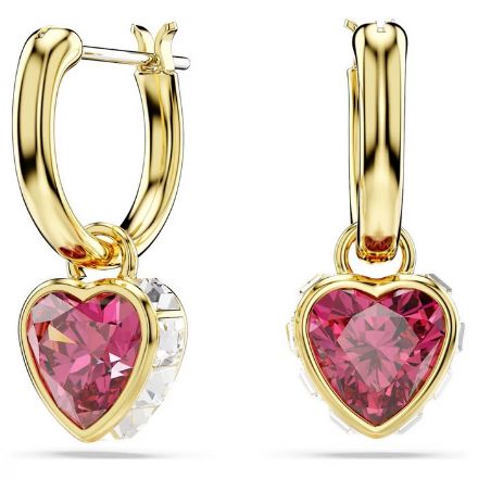 Swarovski øredobber Chroma drop Heart, Red, Gold-tone plated - 5684760 Swarovski øredobber Chroma drop Heart, Red, Gold-tone plated - 5684760