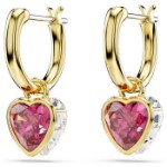 Swarovski øredobber Chroma drop Heart, Red, Gold-tone plated - 5684760