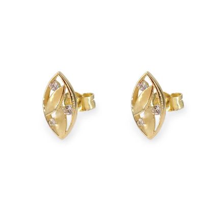 Gulløredobber i 14kt gull med zirkonia - bur2499 Gulløredobber i 14kt gull med zirkonia - bur2499