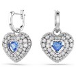 Swarovski øredobber Hyperbola drop Heart, Blue, Rhodium plated - 5680392