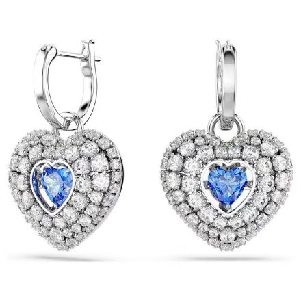 Swarovski øredobber Hyperbola drop Heart, Blue, Rhodium plated - 5680392 Swarovski øredobber Hyperbola drop Heart, Blue, Rhodium plated - 5680392