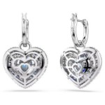 Swarovski øredobber Hyperbola drop Heart, Blue, Rhodium plated - 5680392