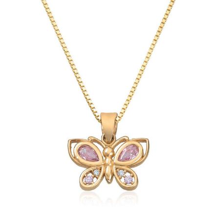 Smykke sommerfugl i gult gull 14kt med zirkonia - 27479 Smykke sommerfugl i gult gull 14kt med zirkonia - 27479