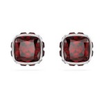 Swarovski øredobber Birthstone stud Square cut, January, Red, Rhodium plated - 5660798