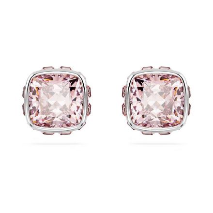 Swarovski øredobber Birthstone stud Square cut, June, Pink, Rhodium plated - 5660799 Swarovski øredobber Birthstone stud Square cut, June, Pink, Rhodium plated - 5660799
