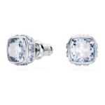 Swarovski øredobber Birthstone stud Square cut, March, Blue, Rhodium plated - 5660800