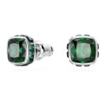 Swarovski øredobber Birthstone stud Square cut, May, Green, Rhodium plated - 5660801