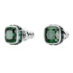 Swarovski øredobber Birthstone stud Square cut, May, Green, Rhodium plated - 5660801