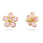 Florere stud earrings Flower, Pink, Gold-tone plated - 5656635