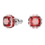 Swarovski øredobber Birthstone stud Square cut, July, Red, Rhodium plated - 5661959