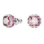 Swarovski øredobber Birthstone stud Square cut, October, Pink, Rhodium plated - 5661960