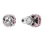 Swarovski øredobber Birthstone stud Square cut, October, Pink, Rhodium plated - 5661960