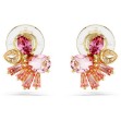 Swarovski øredobber Gema clip Mixed cuts, Flower, Pink, Gold-tone plated - 5688479