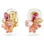 Swarovski øredobber Gema clip Mixed cuts, Flower, Pink, Gold-tone plated - 5688479