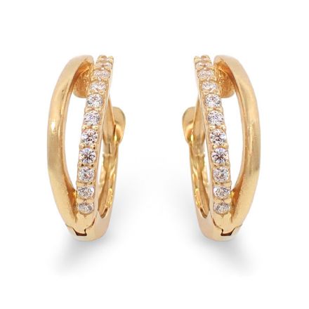 Oreringer i 18kt gult gull med zirkonia. SVEDBOM - 499018 Oreringer i 18kt gult gull med zirkonia. SVEDBOM - 499018