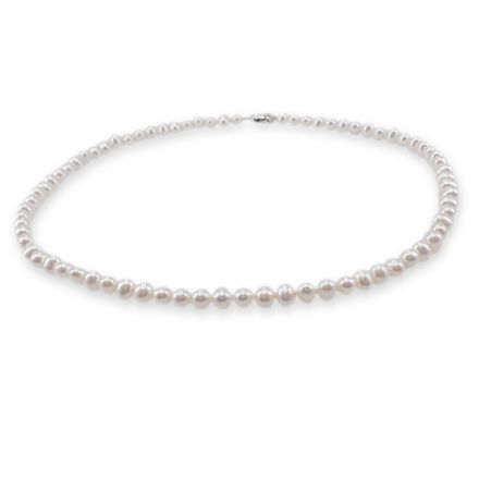 Perlekjede med ferskvannsperler 7-8  mm, lås i 14 kt gull - fpv7850 Perlekjede med ferskvannsperler 7-8  mm, lås i 14 kt gull - fpv7850