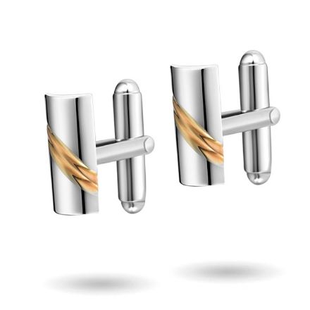 Mansjettknapper i sølv med i smågutt-størrelse med forgylt. Rhodinert - 63726 Mansjettknapper i sølv med i smågutt-størrelse med forgylt. Rhodinert - 63726