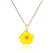 Sølvmykke Sommerblomst med gul coloritt, forgylt - 3042742