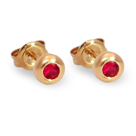 Gulløredobber i 14 kt med rubiner - COC2991 Gulløredobber i 14 kt med rubiner - COC2991
