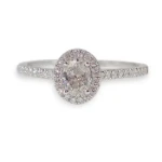 Halo diamantring med oval diam. 0,40 carat TW-SI - GAoval040