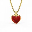 Emaljert hjerte i forgylt sølv, mørke rød  - 11711-1 Emaljert hjerte i forgylt sølv, mørke rød  - 11711-1
