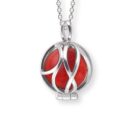 Amulett i forgylt sølv med Rød Jaspis stein - 70624 Amulett i forgylt sølv med Rød Jaspis stein - 70624