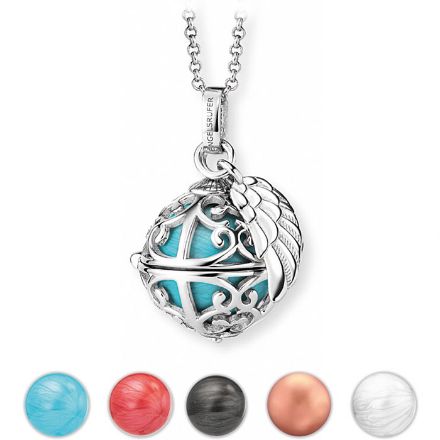 Sølvsmykke Englehviskeren 14x14mm med klang kule, flere farger Sølvsmykke Englehviskeren 14x14mm med klang kule, flere farger