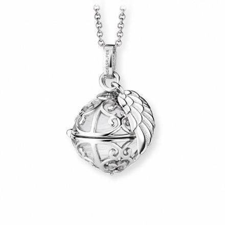 Sølvsmykke Englehviskeren 16x16 mm, med hvit klangkule - 77716hvit Sølvsmykke Englehviskeren 16x16 mm, med hvit klangkule - 77716hvit