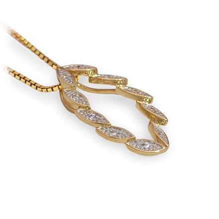 Gullsmykke i 14 kt gull med zirkonia - bur2922487 Gullsmykke i 14 kt gull med zirkonia - bur2922487