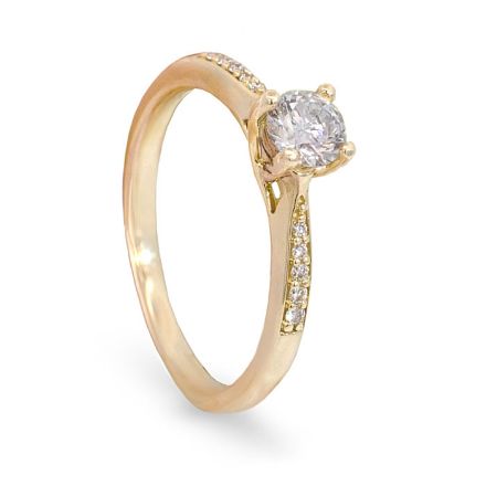 Diamantring i 14kt gult gull med 0,40 ct W-Si - ABR01189 Diamantring i 14kt gult gull med 0,40 ct W-Si - ABR01189