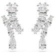 Swarovski øredobber  Matrix drop earrings Mixed cuts, White, Rhodium plated - 5700418