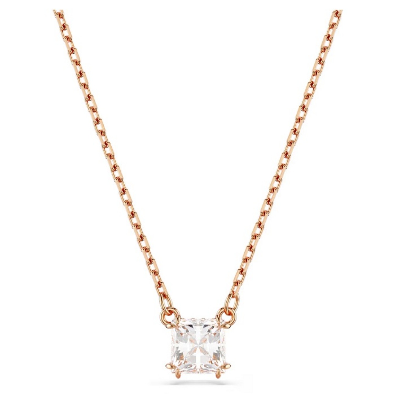 Swarovski smykke Stilla pendant Square cut, White, Rose gold-tone plated - 5701904