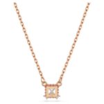 Swarovski smykke Stilla pendant Square cut, White, Rose gold-tone plated - 5701904