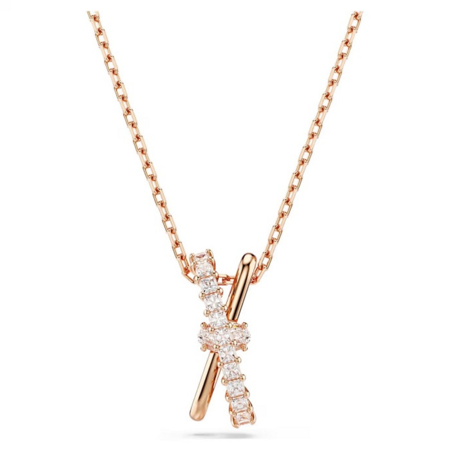 Swarovski smykker Hyperbola pendant Mixed cuts, Twist, White, Rose gold-tone plated - 5689788