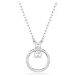 Swarovski smykke Constella pendant Pavé, Round cut, White, Rhodium plated - 5692261