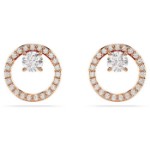 Swarovski øredobber Constella stud earrings Round cut, White, Rose gold-tone plated - 5692263