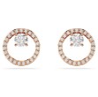 Swarovski øredobber Constella stud earrings Round cut, White, Rose gold-tone plated - 5692263